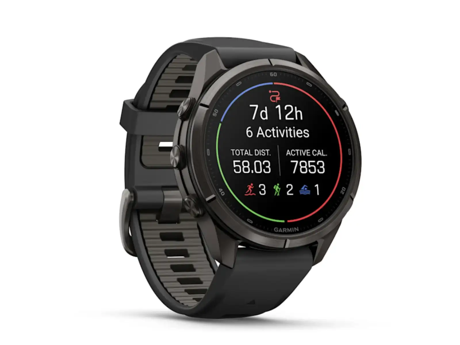 Garmin Fénix 9 Pro inReach 43 mm Smartwatch Carbon Gray DLC Titanium Black/Pebble Gray