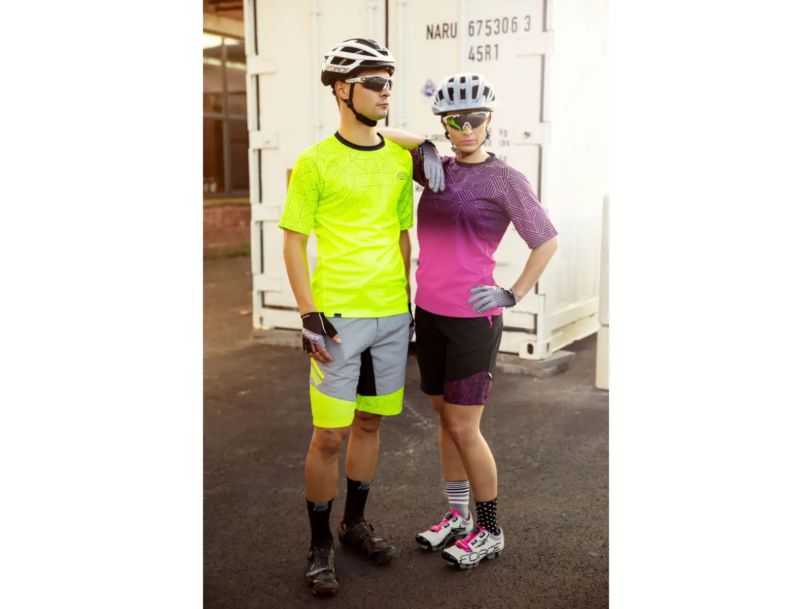 Force Storm Herren MTB Shorts mit Einsatz grau/Fluo