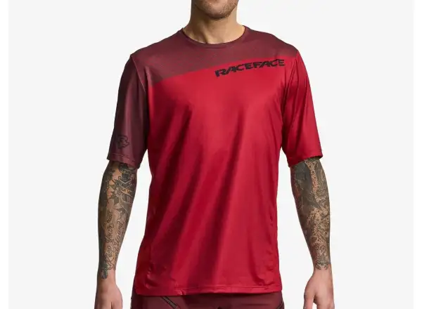 Race Face Indy Herren-Trikot kurzarm dunkelrot.