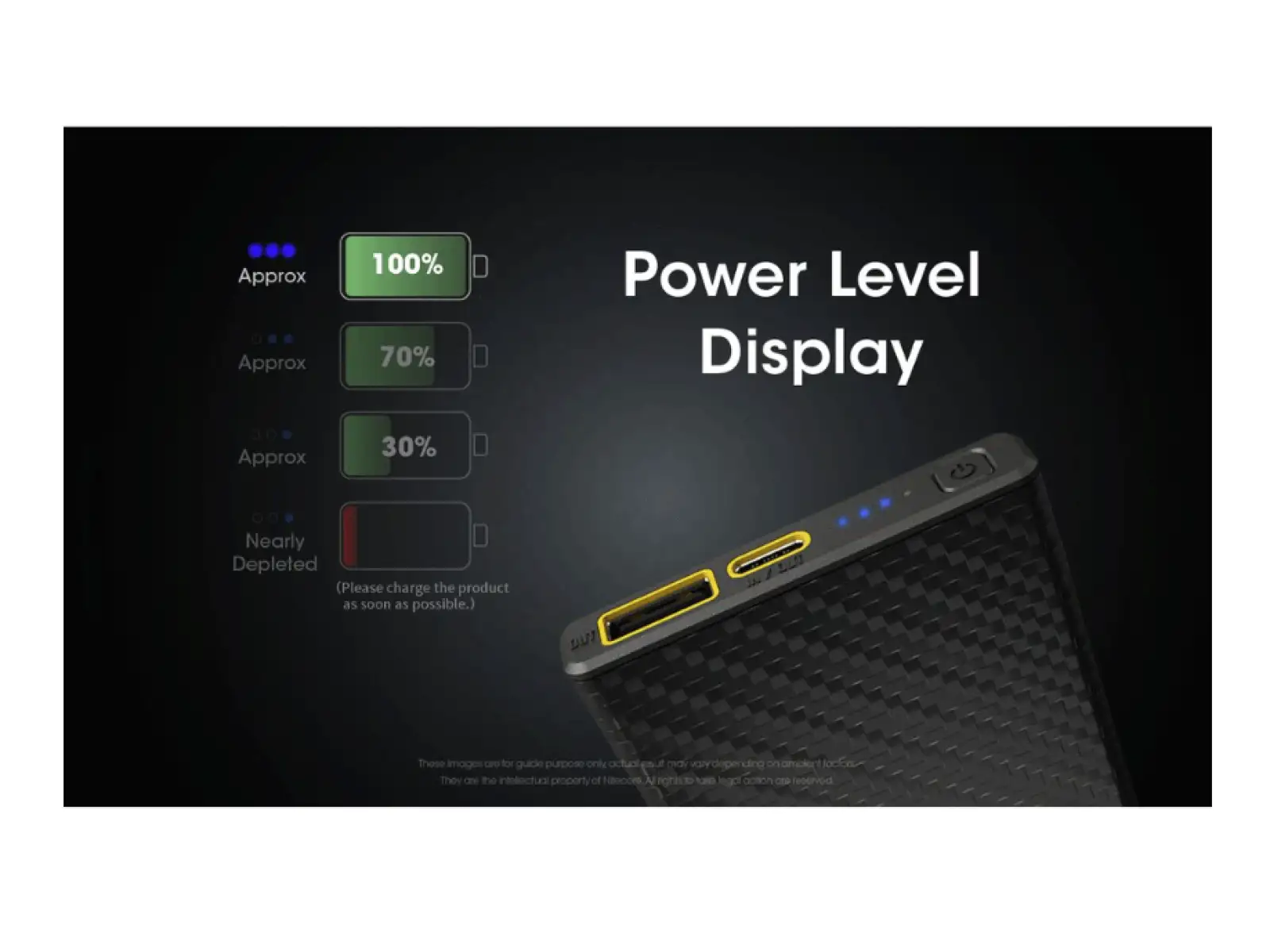 Nitecore leistungsstarke Powerbank CARBO 10000, USB-C, 10000 mAh
