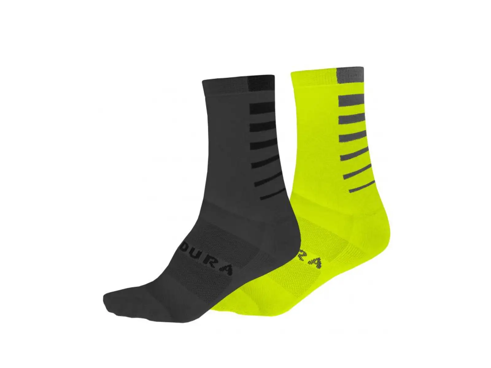 Endura Coolmax gestreifte Socken (2 Paar pro Packung) Hi-Viz Yellow