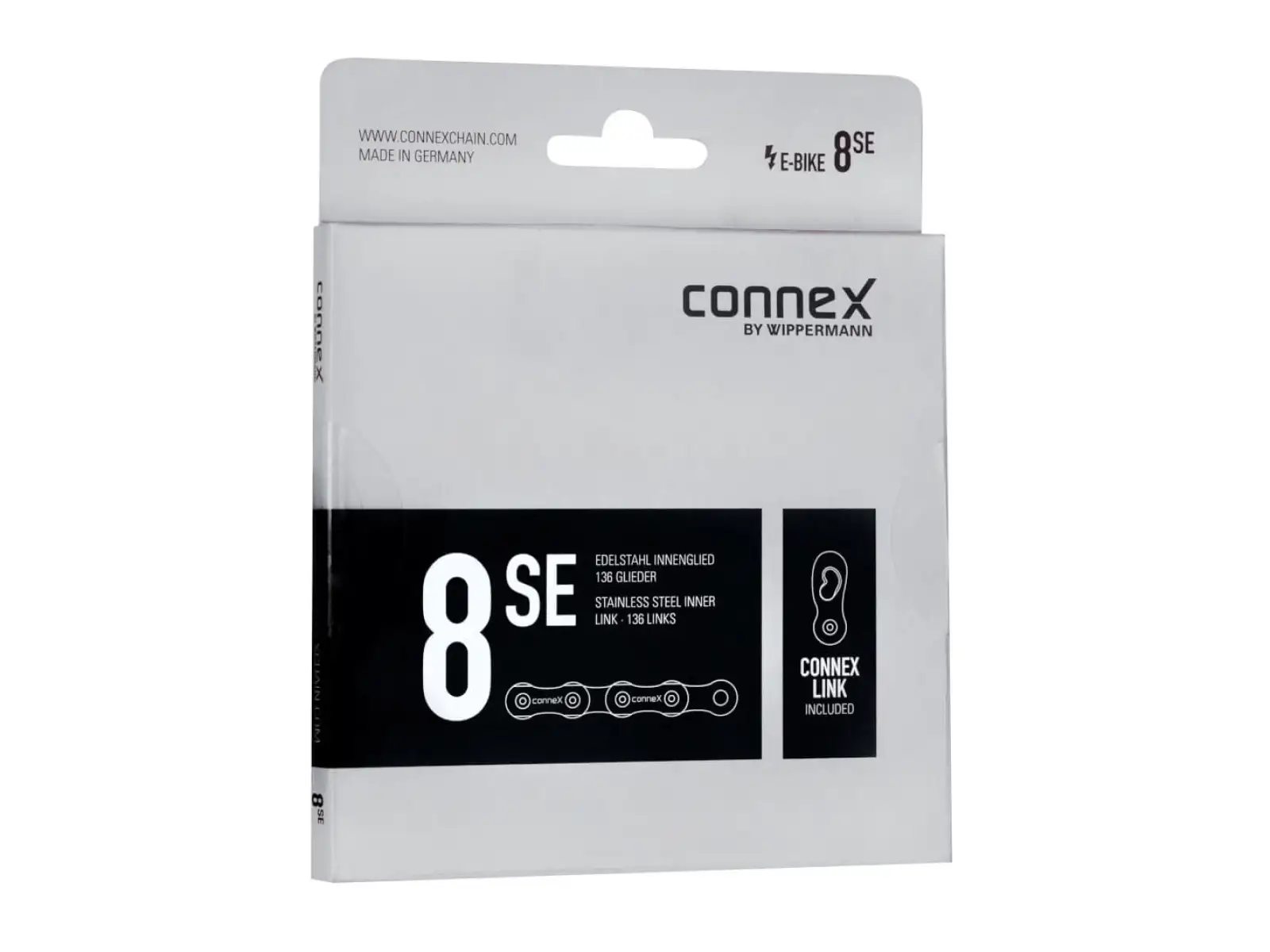 Connex 8sE Silberkette für E-BIKE mit 136 Gliedern.