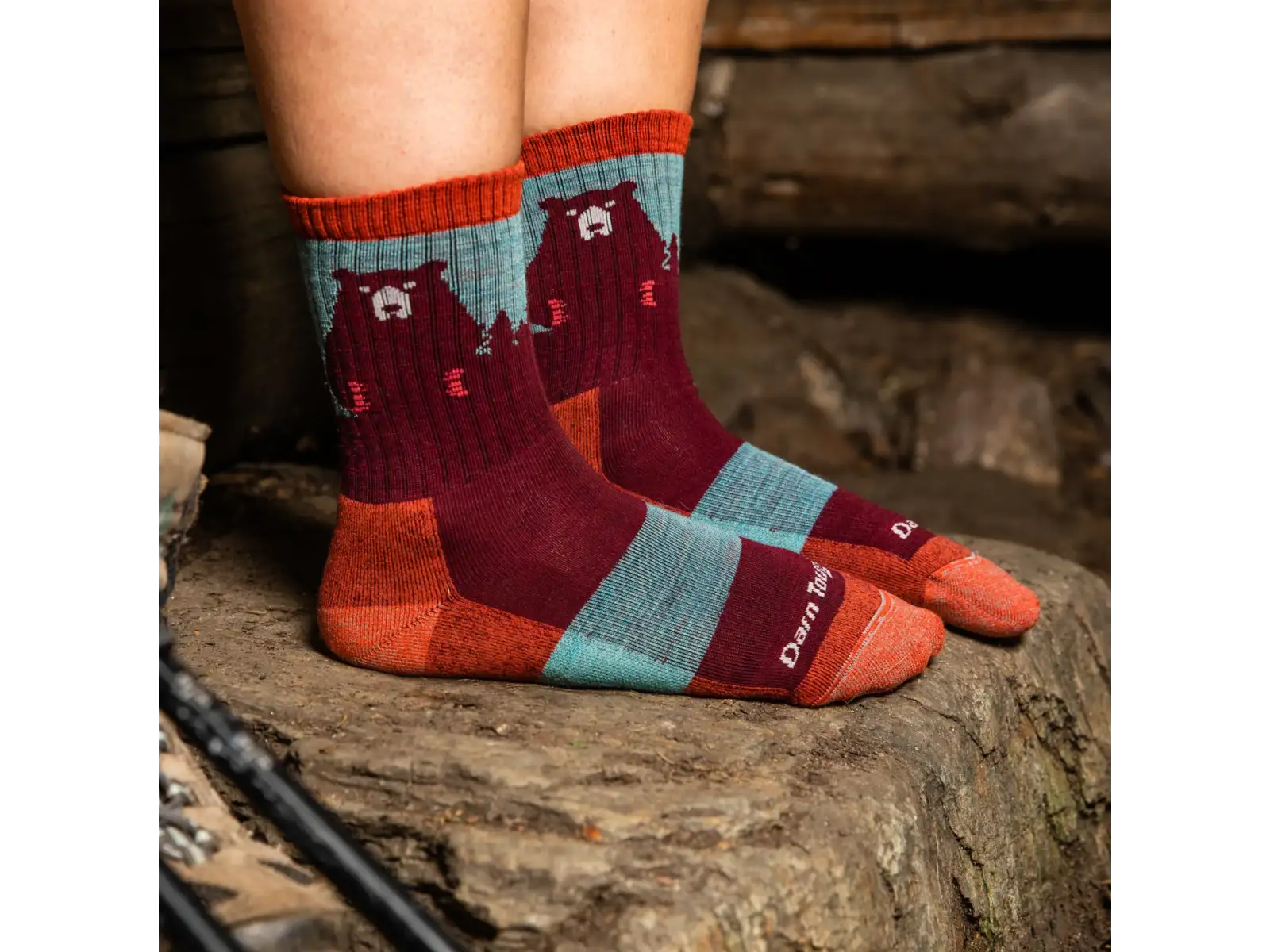 Darn Tough Bear Town Socken – Damen – Burgundy