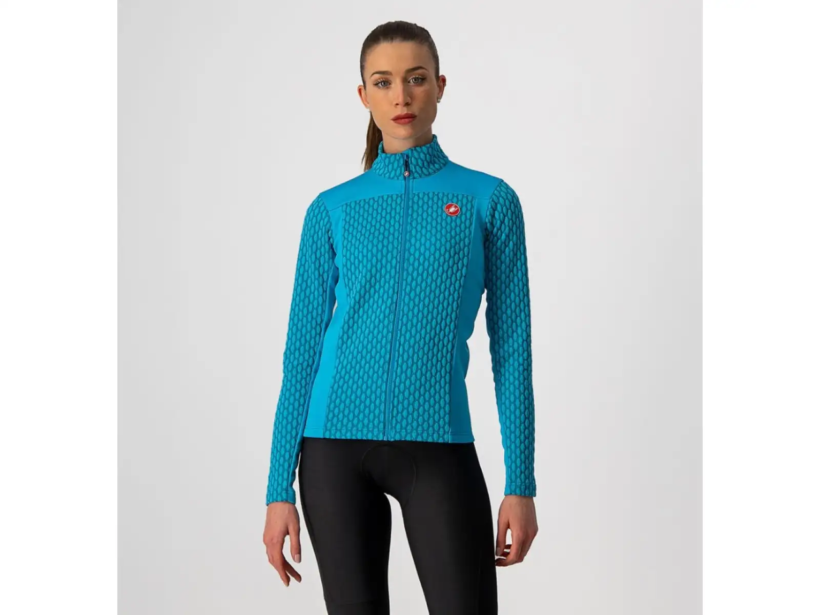 Castelli Sfida 2 Damen langarmiges Trikot teal blau/himmelblau