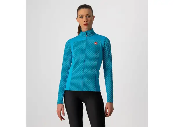 Castelli Sfida 2 Damen langarmiges Trikot teal blau/himmelblau