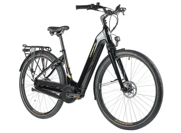 Leader Fox Neba 28 tief Einstieg Stadtelektrofahrrad schwarz