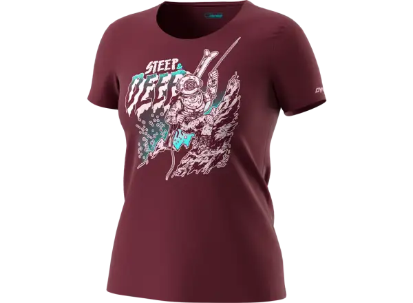Dynafit 24/7 Artist Series Cotton Damen T-Shirt Burgundy/Steep&Deep