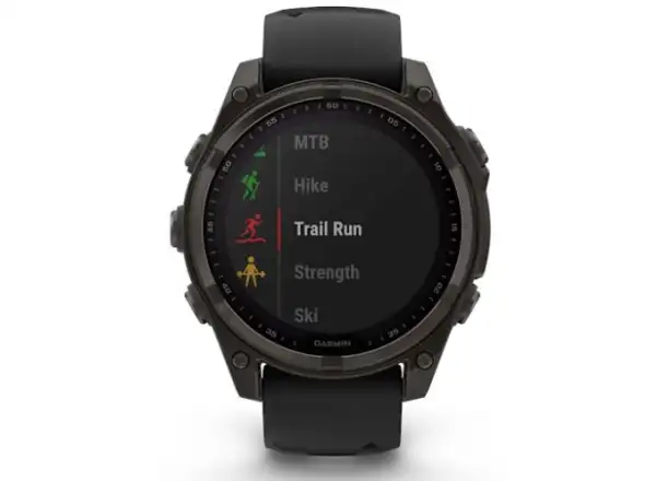 Garmin fenix 8 - 47 mm Solar Sapphire Smartwatch Carbon Gray DLC Titanium Black/Gray