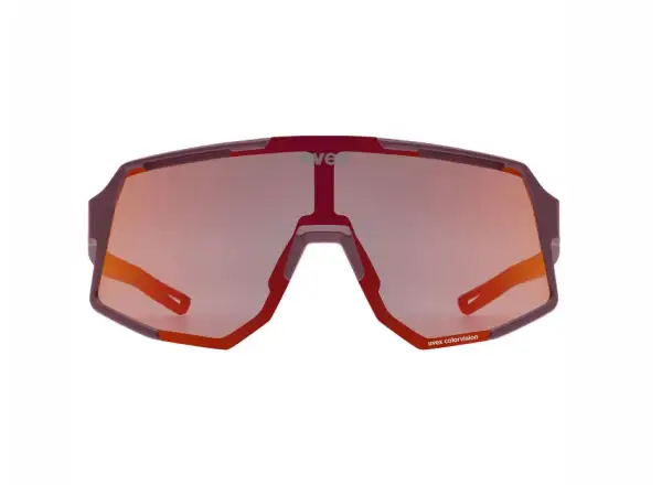 Uvex Sequenze CV Fahrradbrille Burgundy matt/Mirror Red