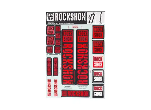 Rock Shox Decal Kit Oxy Red für Pike/Lyrik/Yari/Domain/Revelation (2018+)