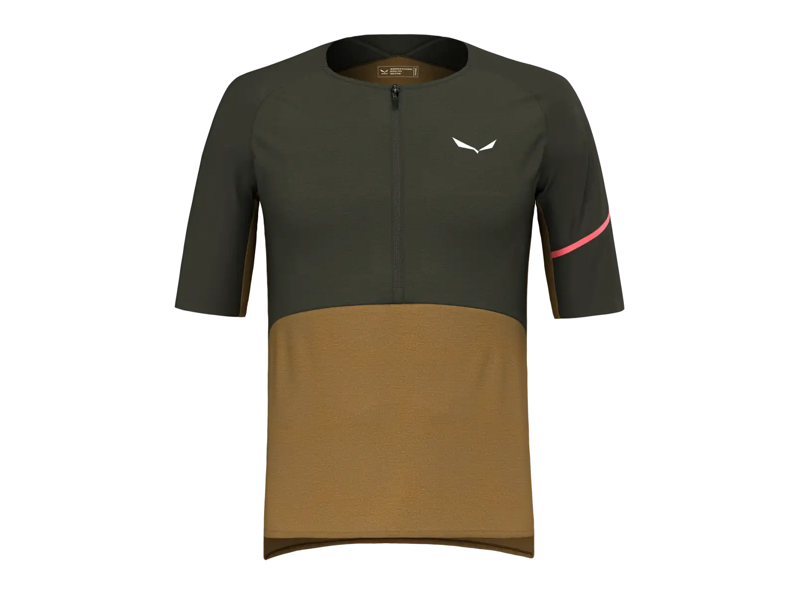 Salewa Vento 1/2 Zip Herren-Trikot mit kurzen Ärmeln in Dark Olive.