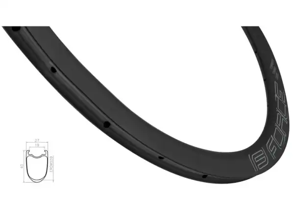 Force Karbon Disc Rennrad Felge 40 mm schwarz 24 Löcher