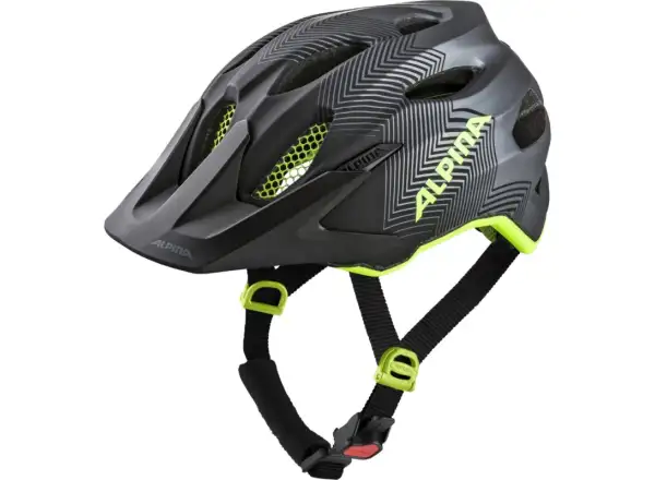 Alpina Carapax JR. Flash Fahrradhelm Black/Neon Yellow Matt