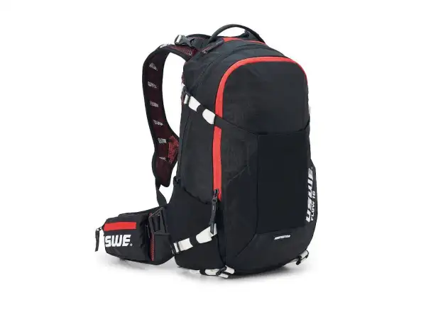 USWE Flow 16 Rucksack mit Rückenprotektor Schwarz/Rot 16l Größe S