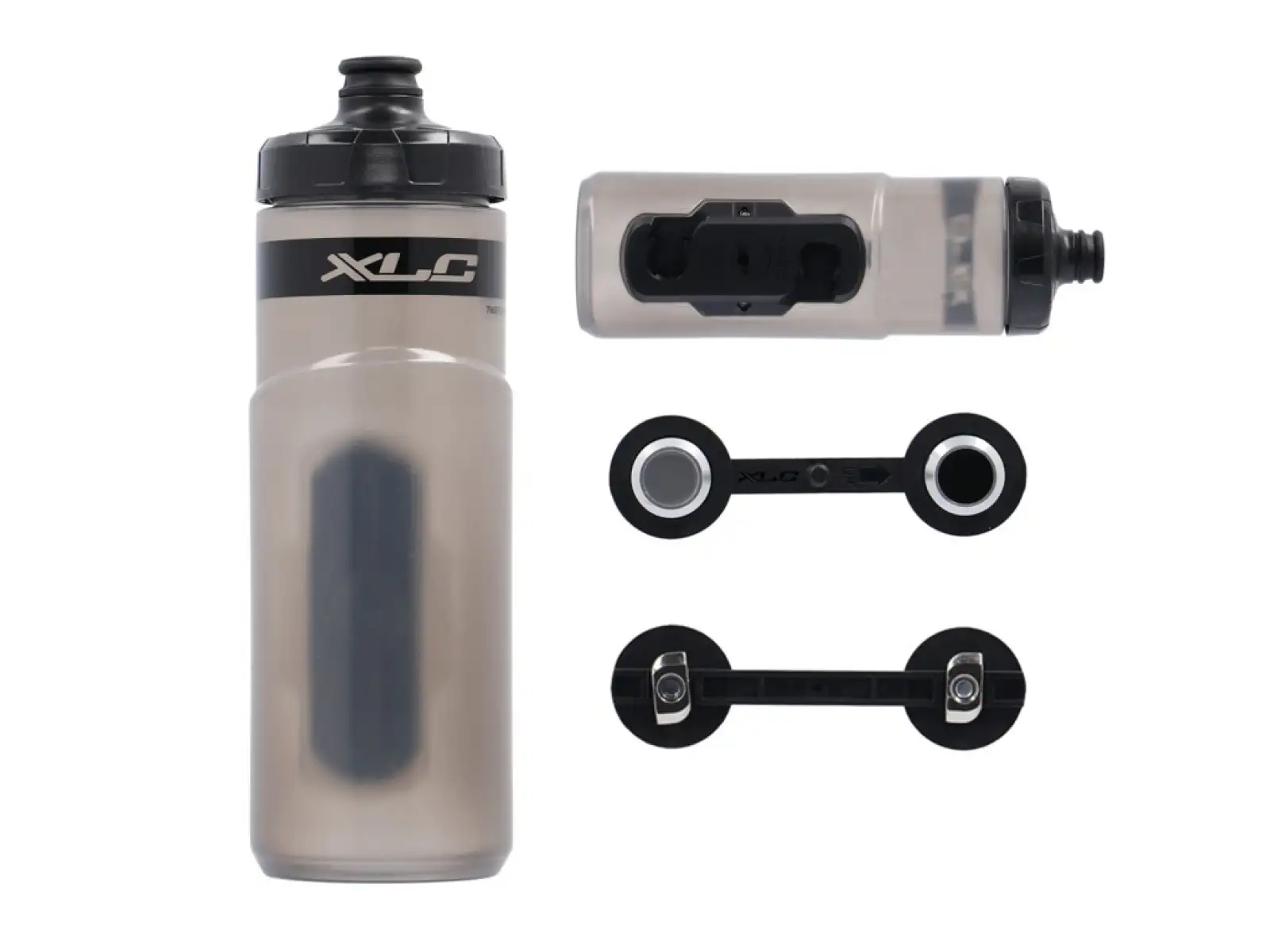 XLC MR-S12 MRS Trinkflaschenset inklusive Adapter 450 ml klar + Uni Base
