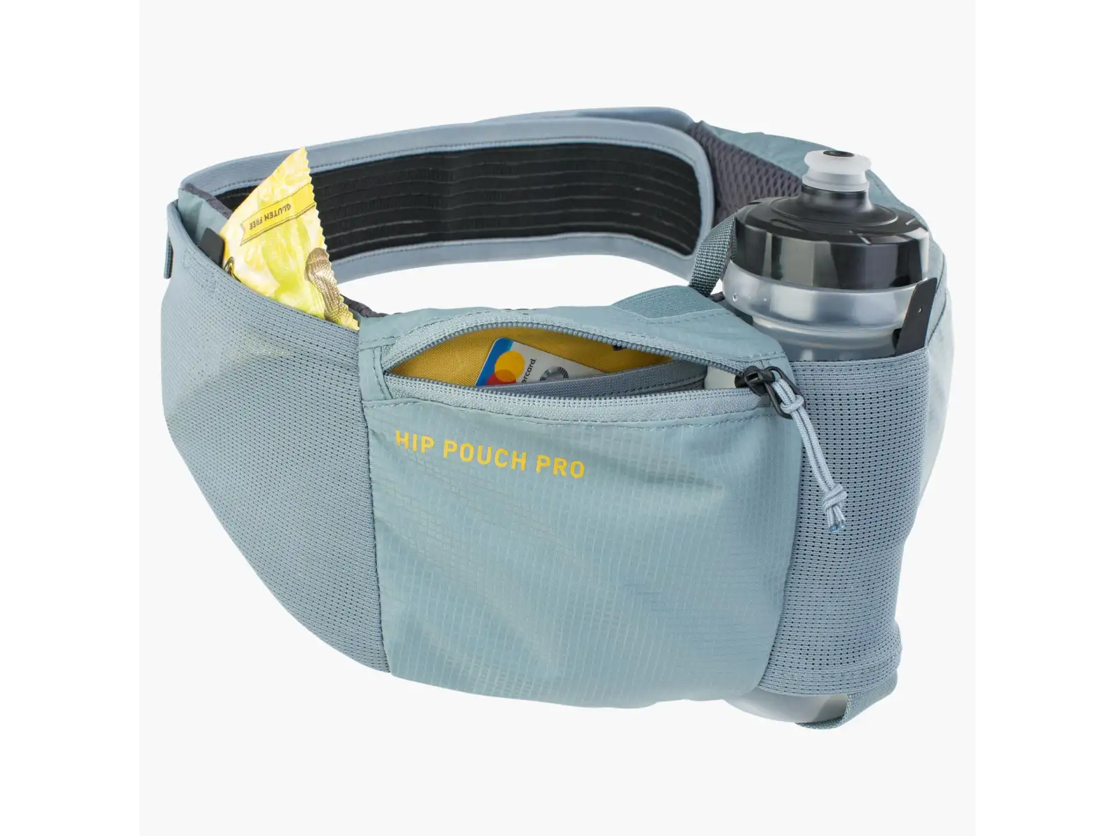 Evoc Hip Pouch Pro Gürteltasche 1 l Steel + Flasche 0,55 l