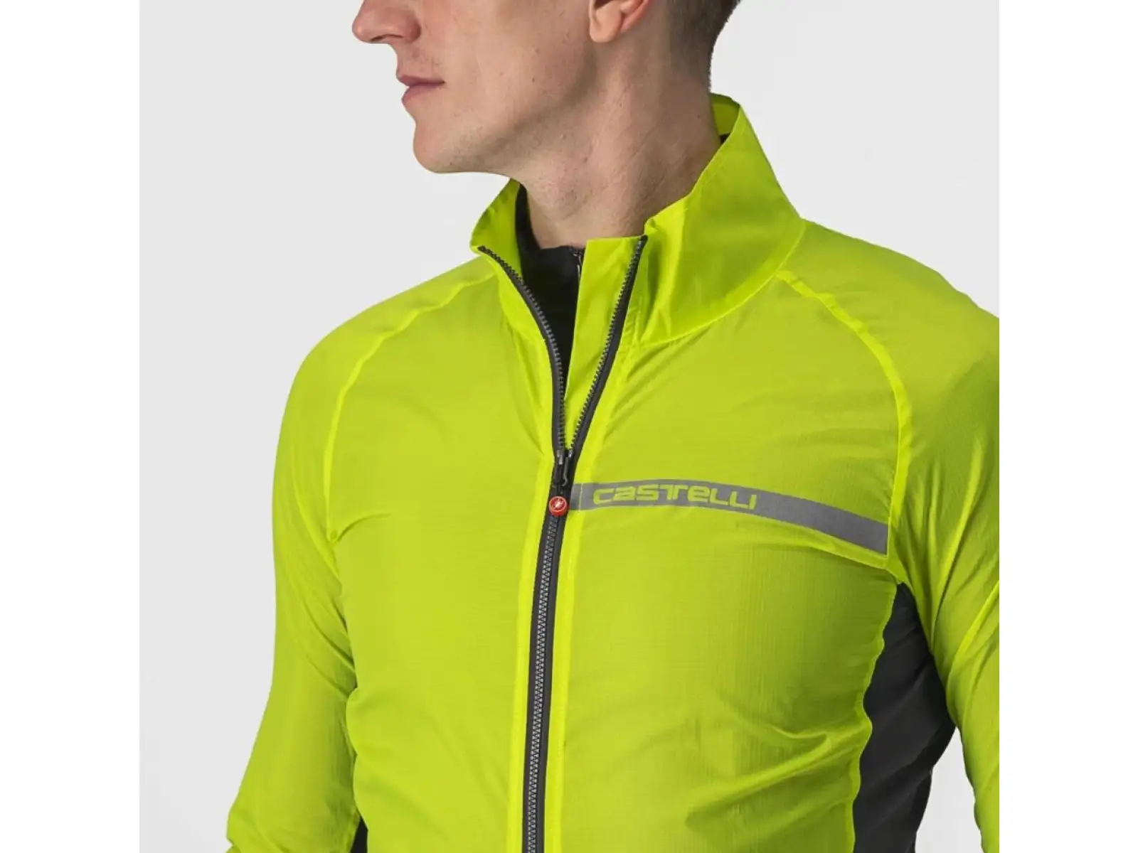 Castelli Squadra Stretch Herrenjacke Electric Lime/Dunkelgrau