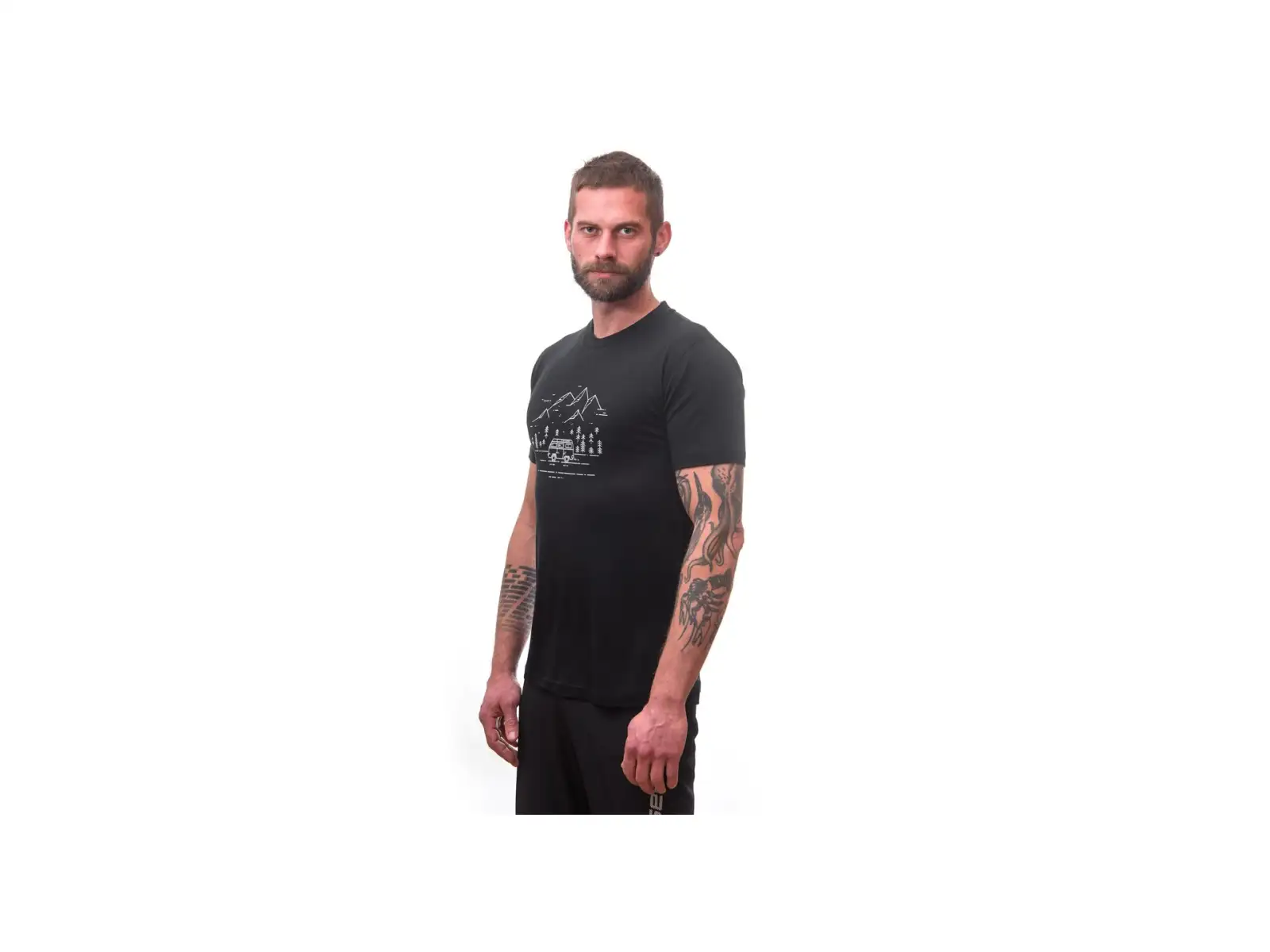 Sensor Merino Active PT Van Life Herren T-Shirt kurzarm schwarz