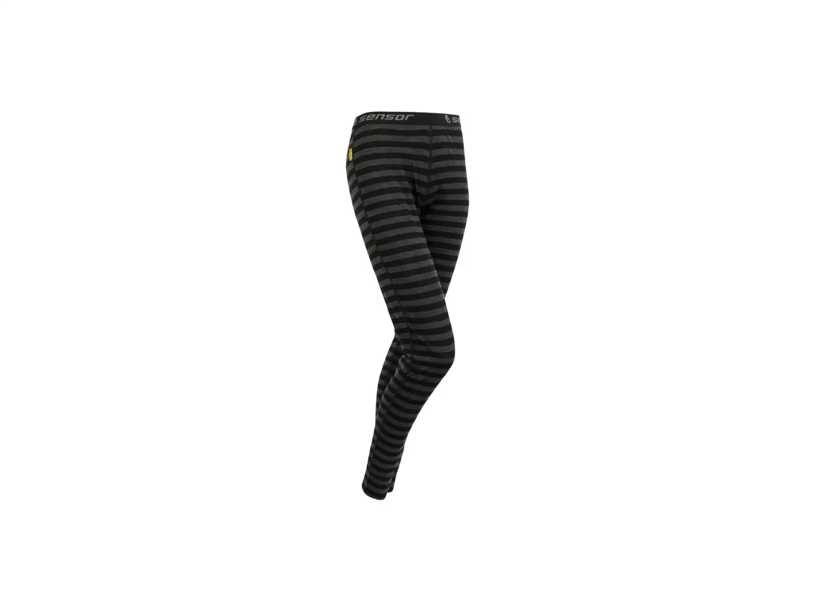 Sensor Merino Active Damen Leggings Schwarz/Grau Streifen