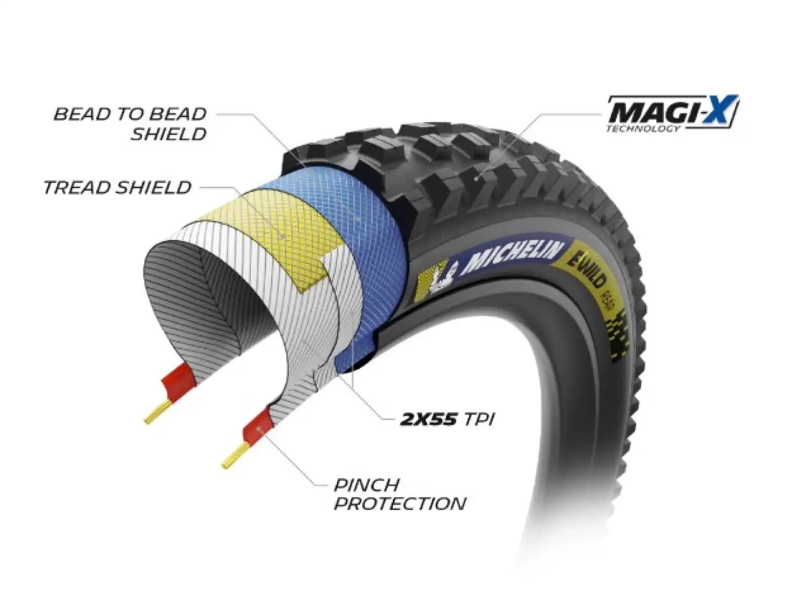 Michelin E-Wild Rear 27,5x2,60" Racing Line TS TLR MTB Reifen mit Kevlar