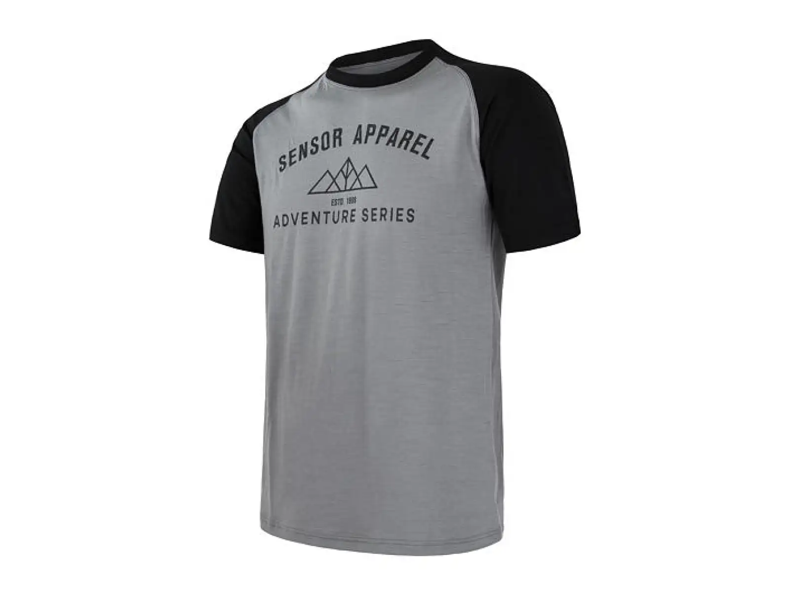 Sensor Merino Active Pt Adventure Herren T-Shirt Kurzarm Grau/Schwarz