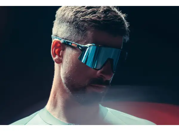 100% S3 HiPER Fahrradbrille Schwarz Holographisch/Blau Multilayer Spiegelglas