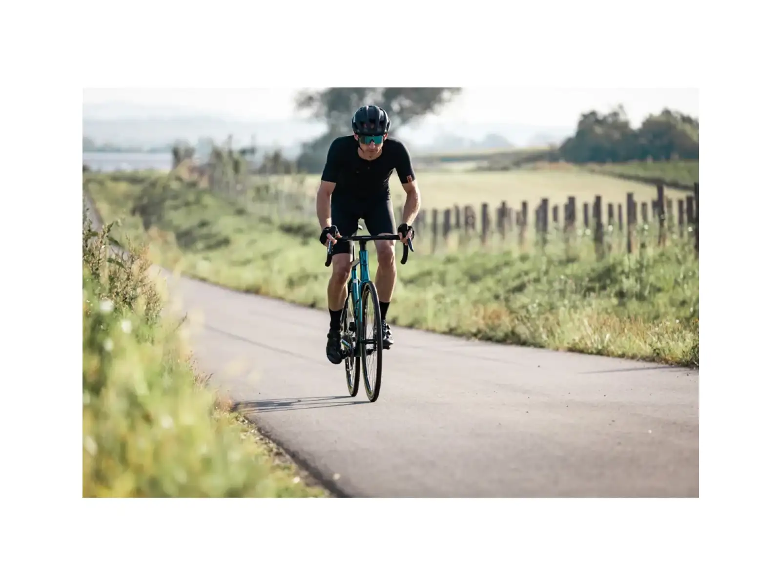 Force Epic Fahrradbrille schwarz/blau verspiegeltes Glas