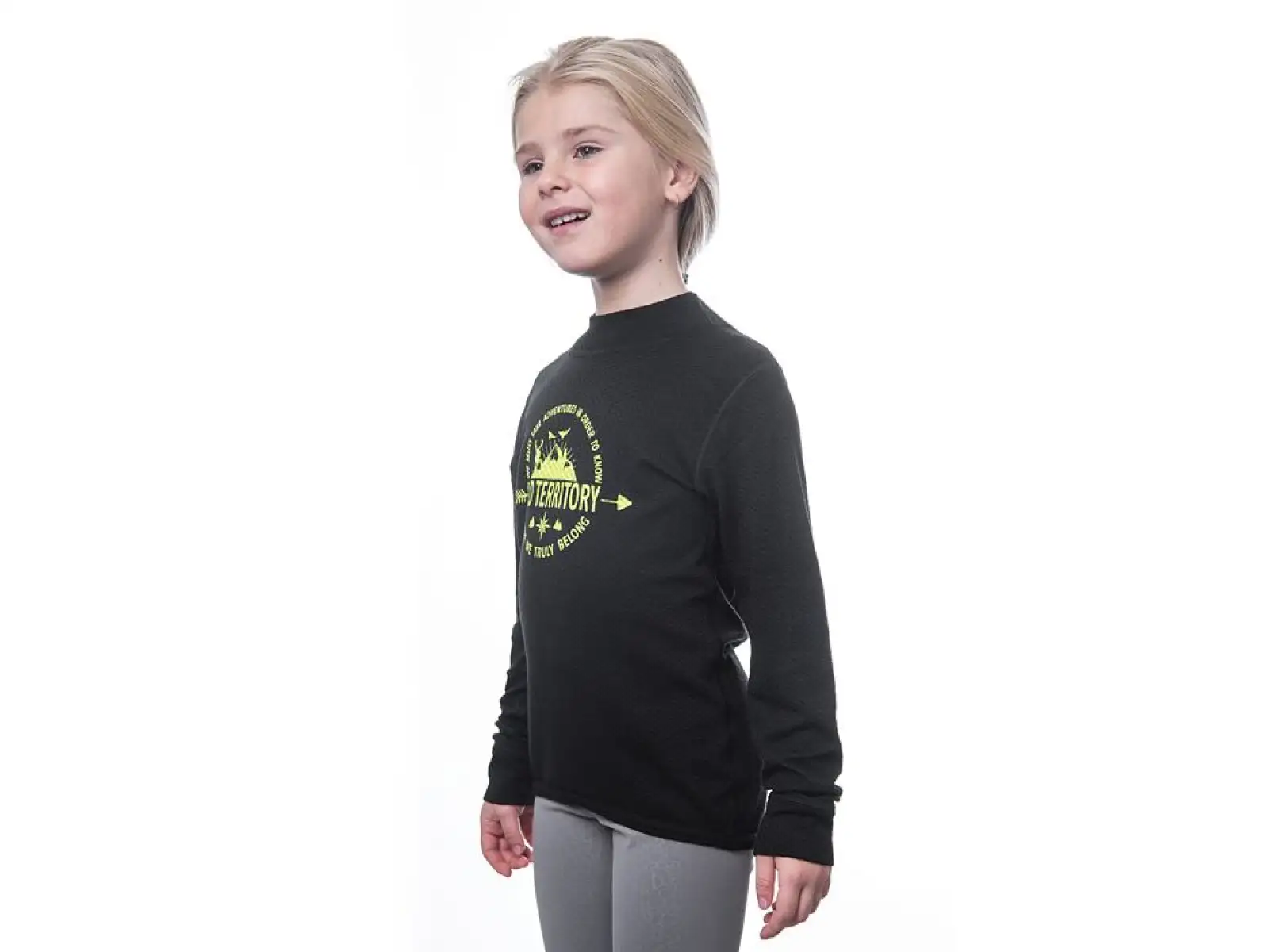 Sensor Merino DF Territory Kinder Langarmshirt schwarz