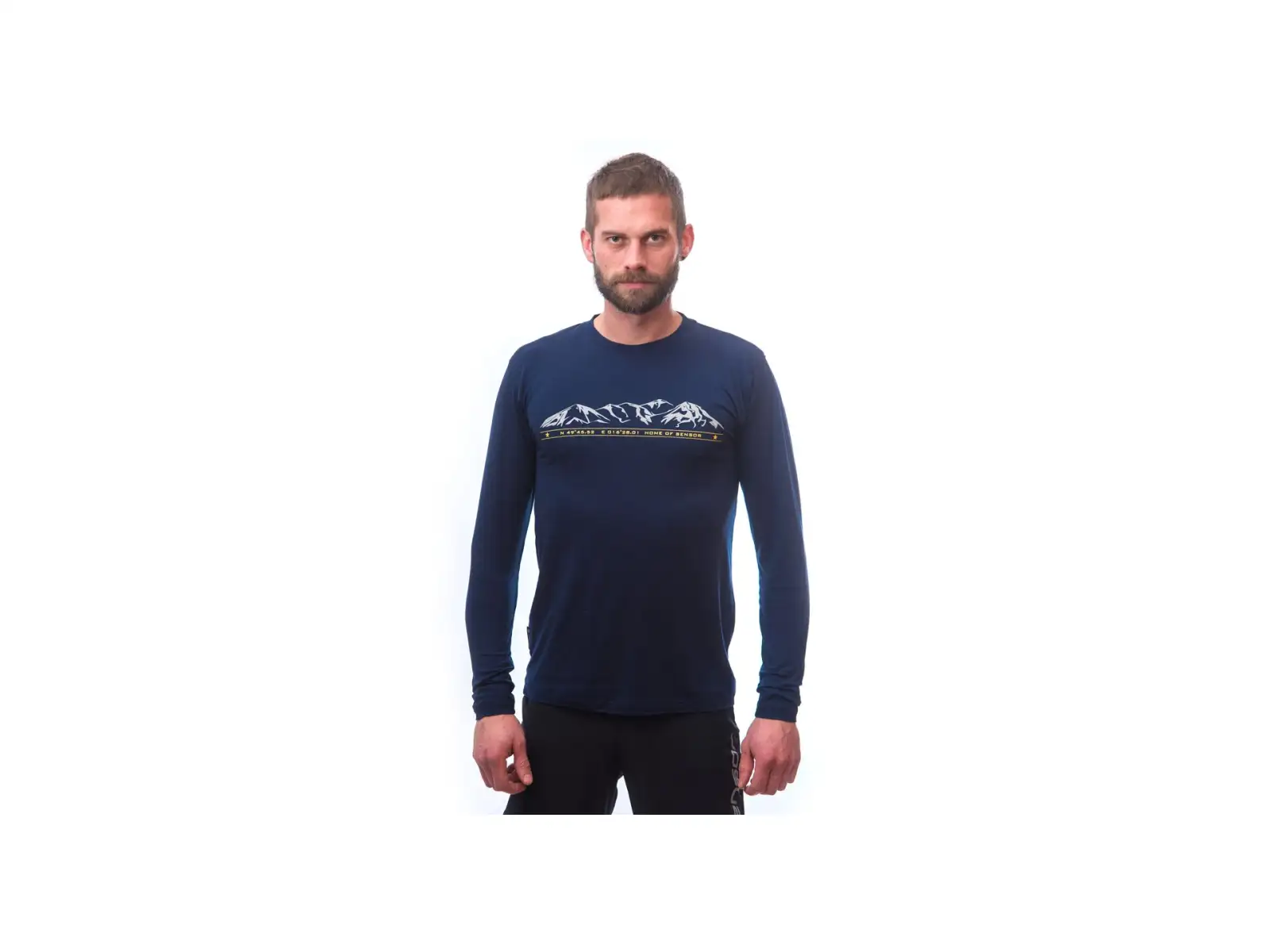 Sensor Merino Active PT Mountains Herren T-Shirt Langarm Deep Blue
