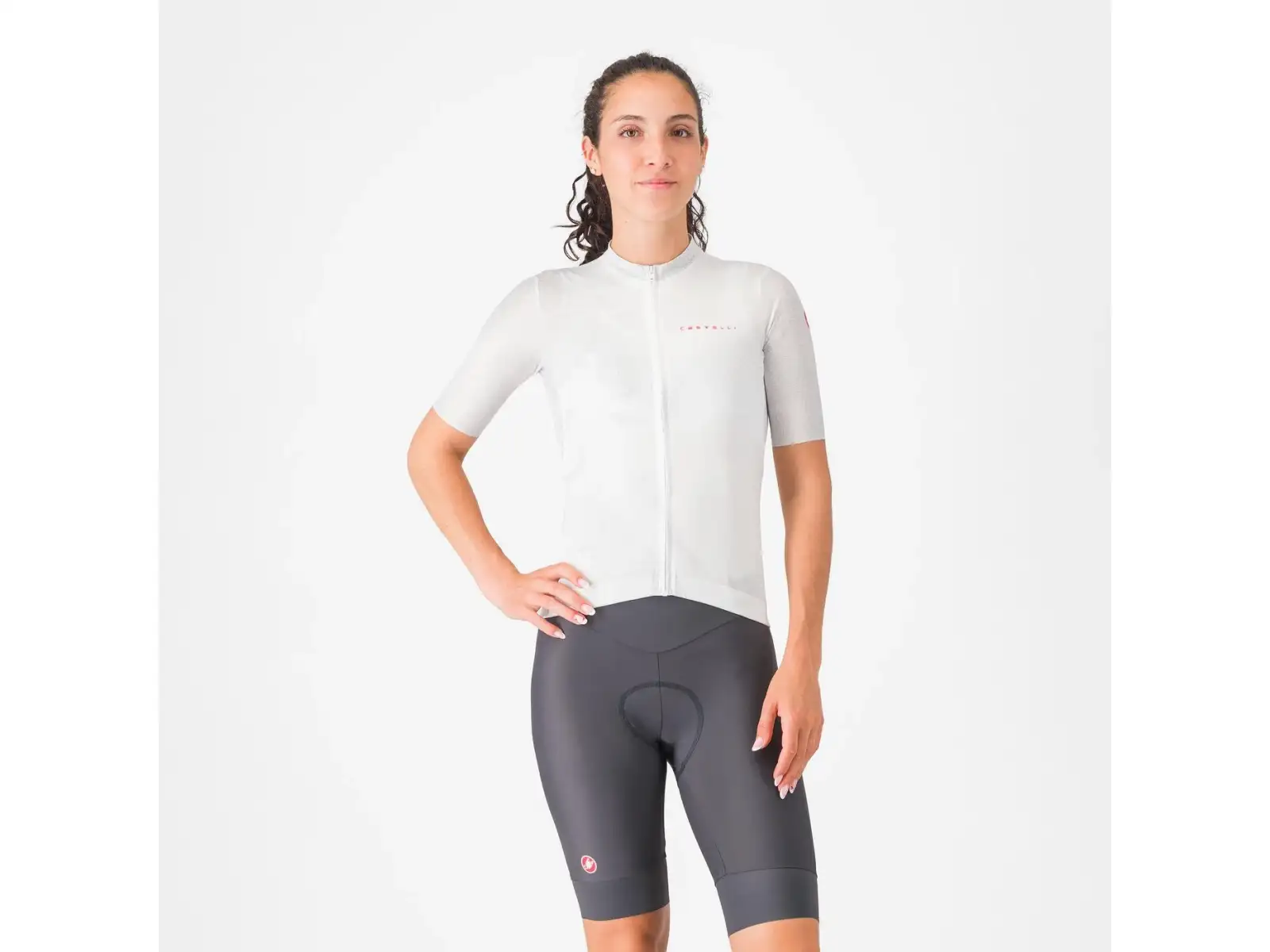 Castelli Prima 2 Damen-Shorts mit Sitzpolster Dark Gray/Pool Blue