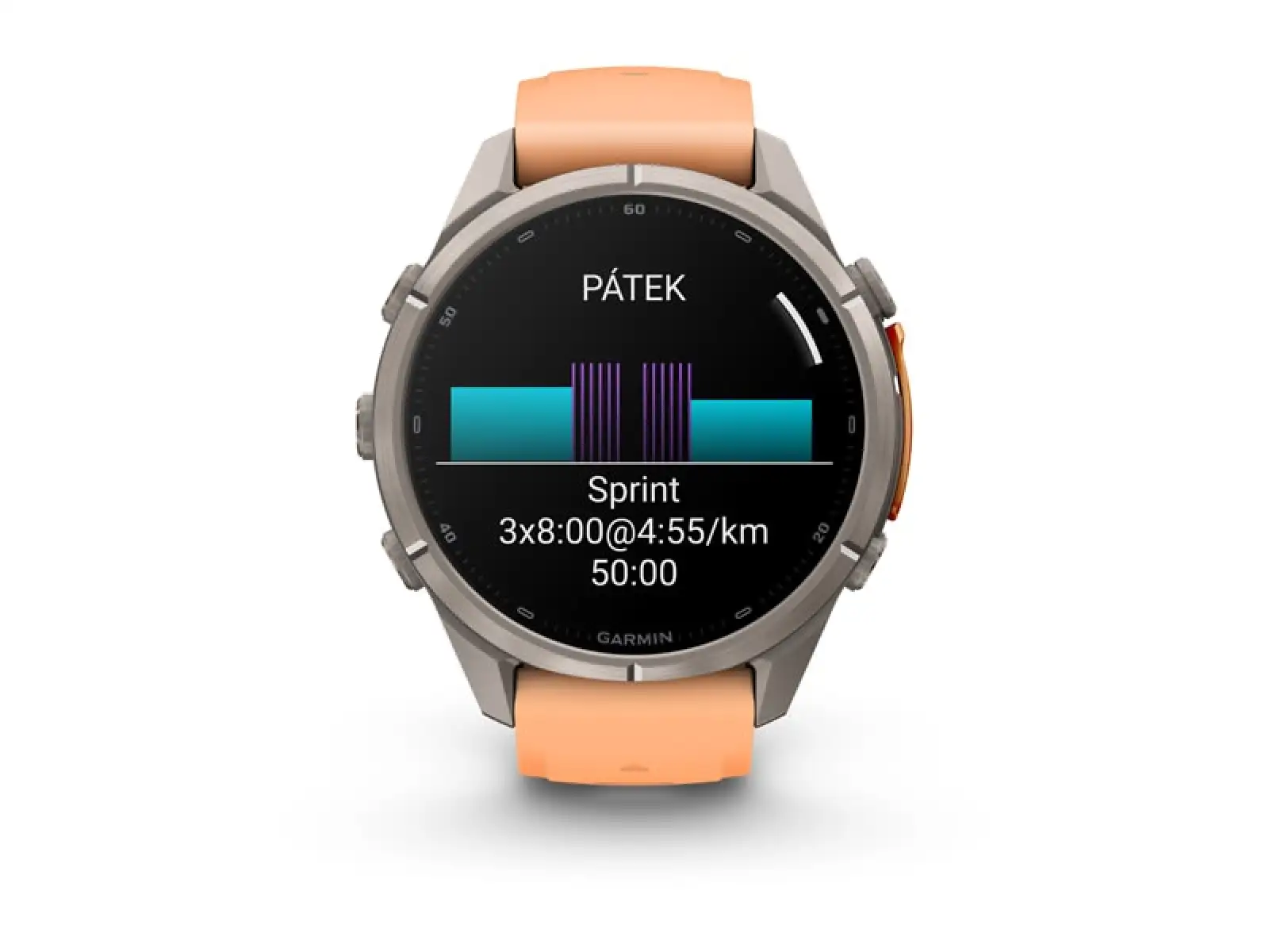 Garmin fenix 9 Pro – inReach 43 mm Smartwatch Titanium Shell pink/autumn orange Silikonarmband