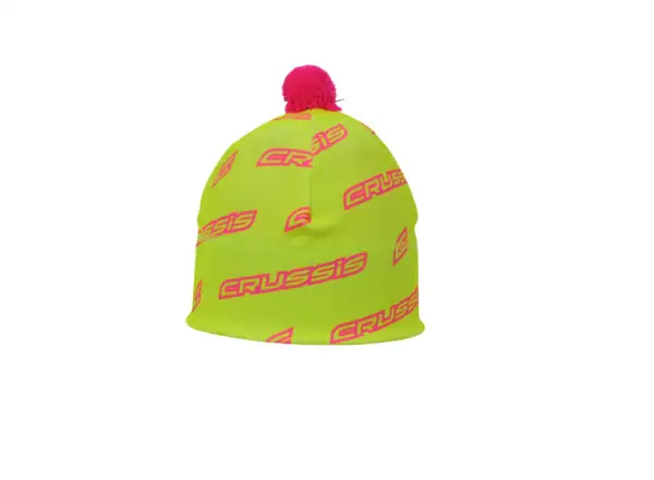 Crussis Logo Bommelmütze gelb fluo/rosa fluo Einheitsgröße