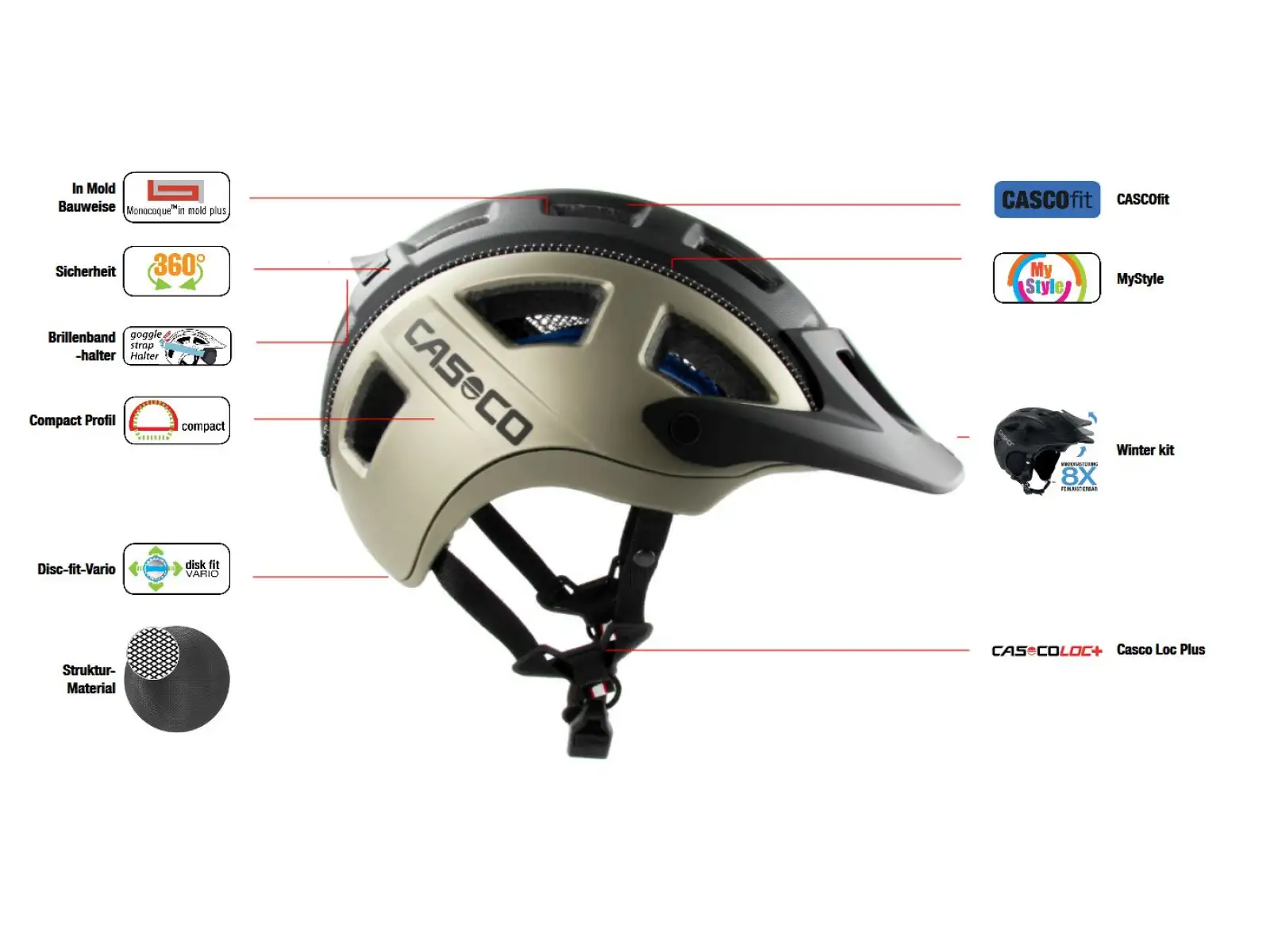Casco MTBE 2 Helm Splatter Silver