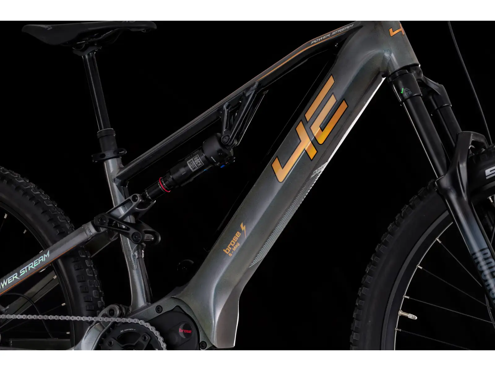 4ever Powerstream Pro Vollgefedertes E-Bike Chameleon/Bronze