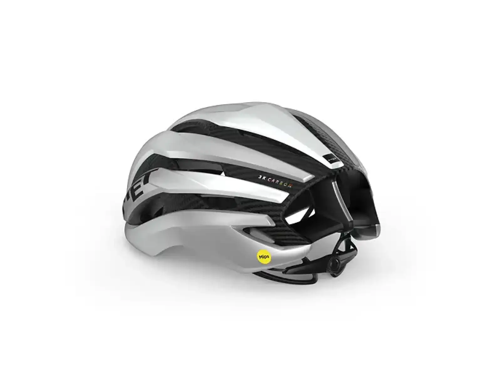 MET Trenta 3K Carbon MIPS Helm weiß/metallisch silber