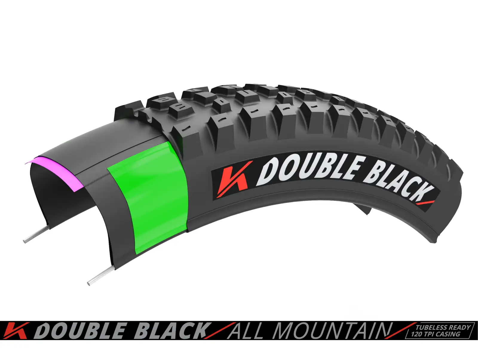 Kenda K-Series Double Black Downhill 60TPI K-1265 TR 27,5x2,40" MTB Reifen Kevlar