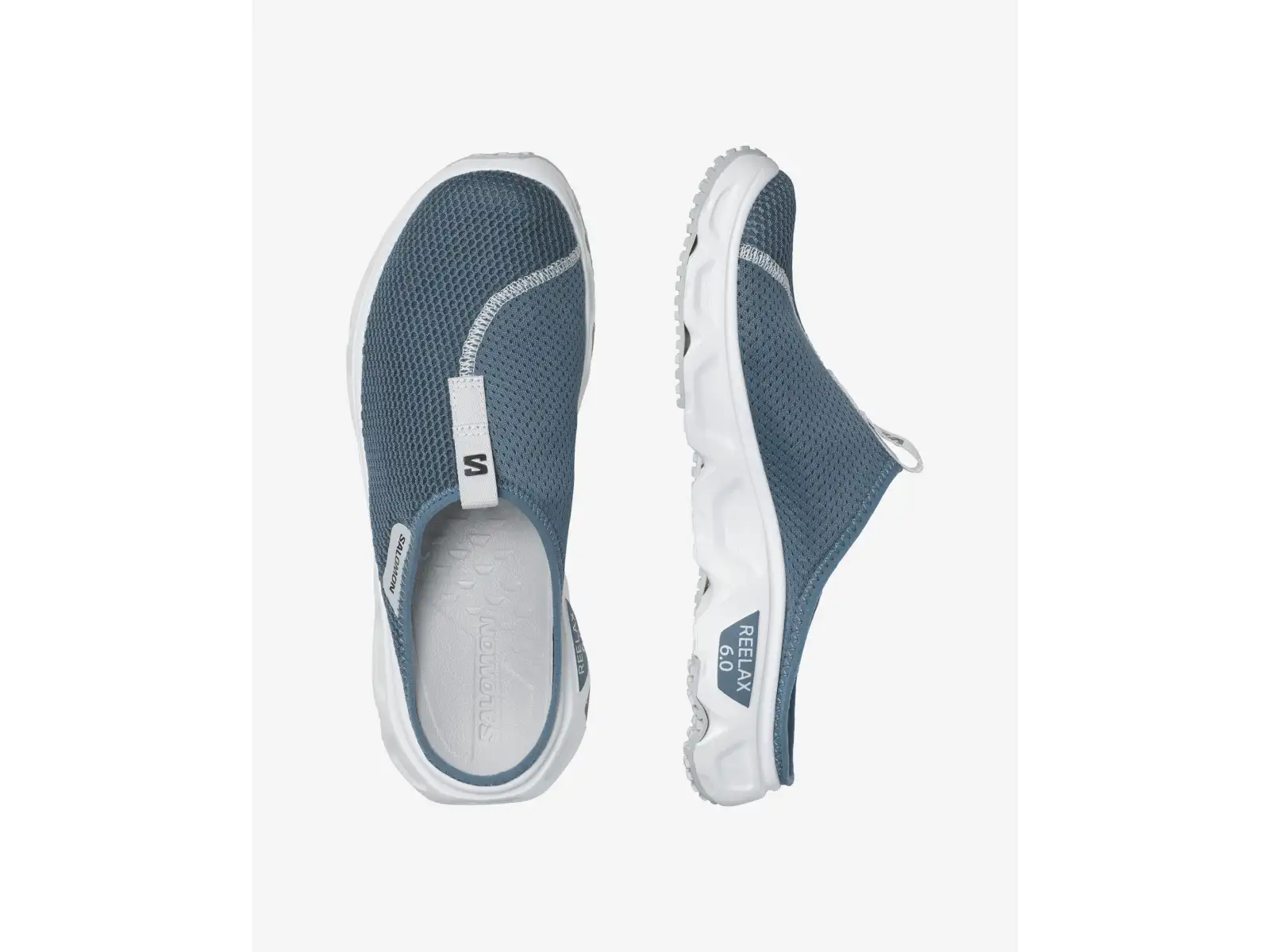 Salomon Reelax Slide 6.0 Herrenpantoffeln Blue Ashes/White/Pearl blue