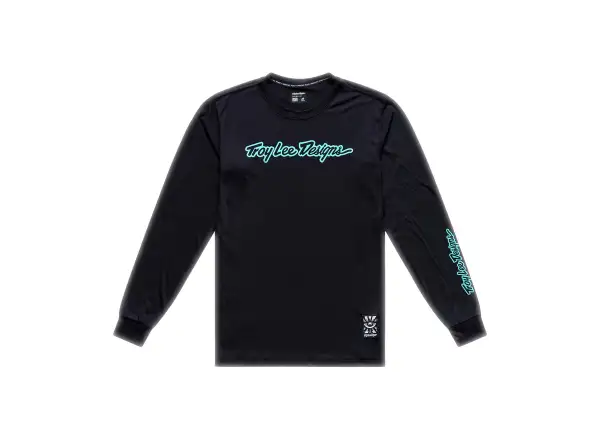Troy Lee Designs Skyline Ride Herren-Trikot mit langen Ärmeln Signature Black/Real Teal