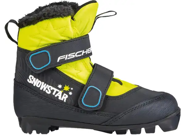 Fischer Snowstar Black Yellow Langlaufschuhe für Kinder