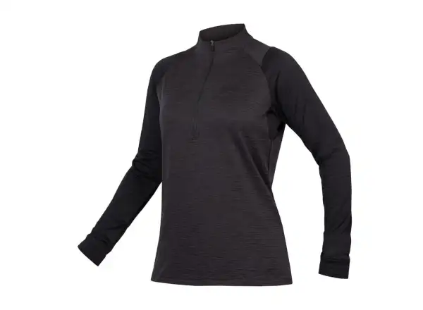 Endura Singletrack Fleece Damen Langarm-Shirt Schwarz