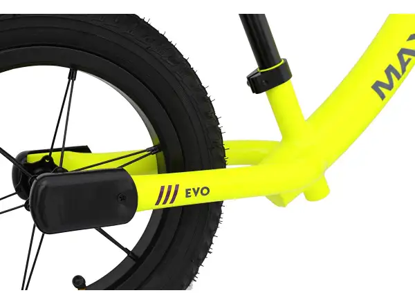 MAXÍK Evo Lite Kinderlaufrad fluoreszierend gelb/lila + Riemen YAK