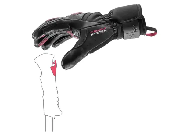 Leki Griffin Pro 3D Women Damenhandschuhe Black-Rose