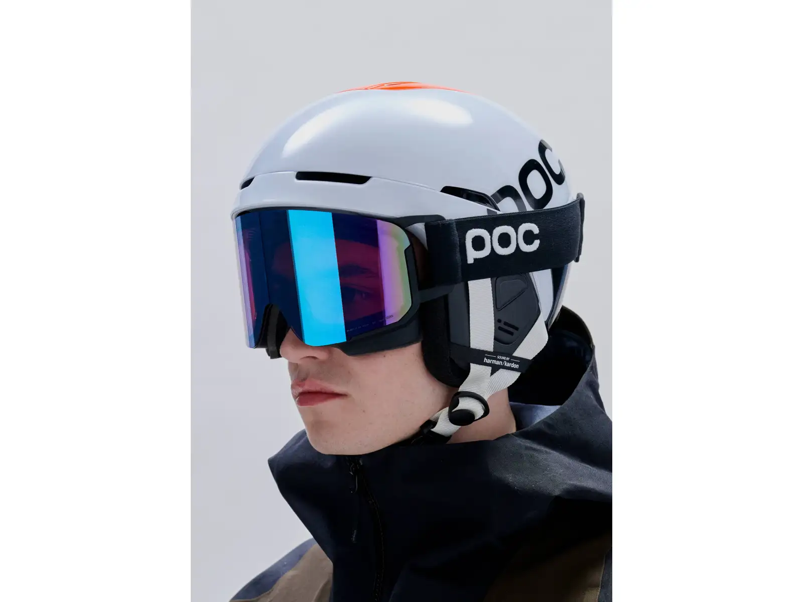 POC Obex Connect Skihelm Hydrogen White/Fluorescent Orange AVIP