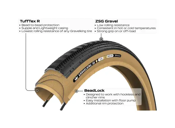Panaracer Gravel-Reifen – GravelKing SS 700×35 mm Schwarz/Amber