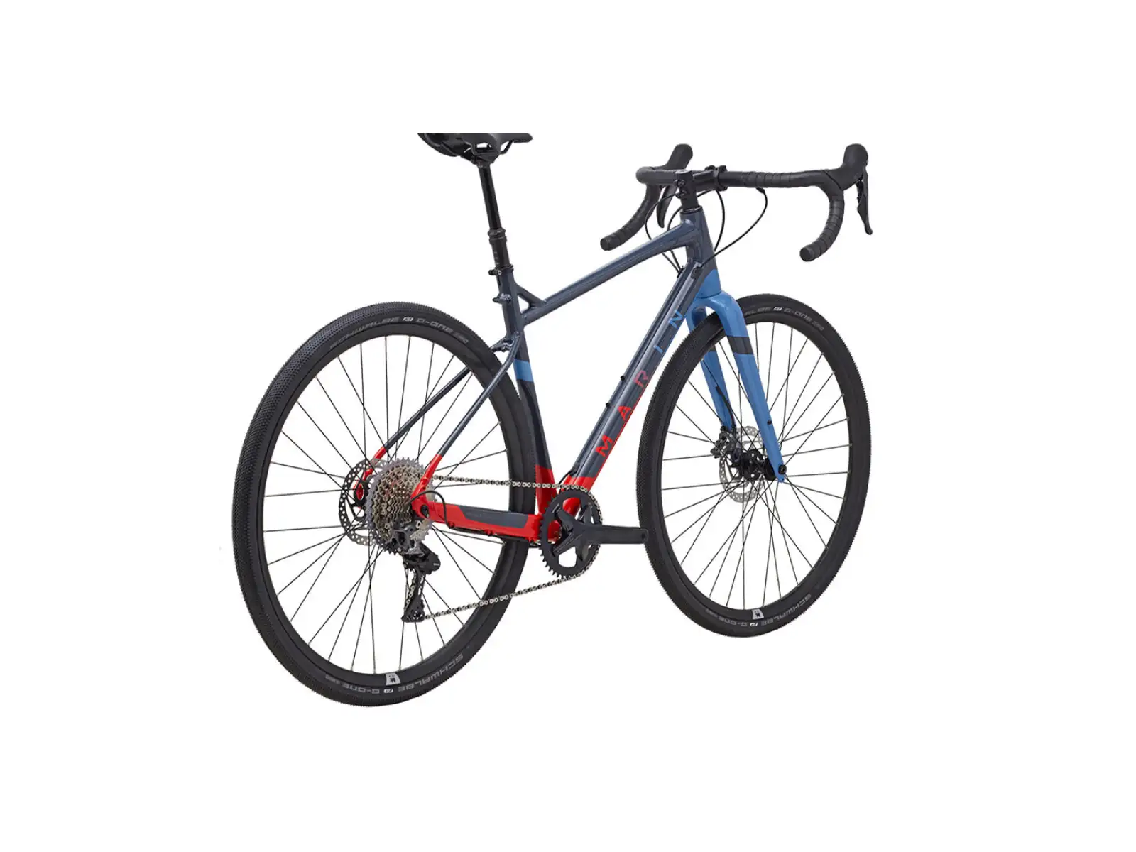 Marin Gestalt X11 Gravelbike in Grau/Blau/Orange.