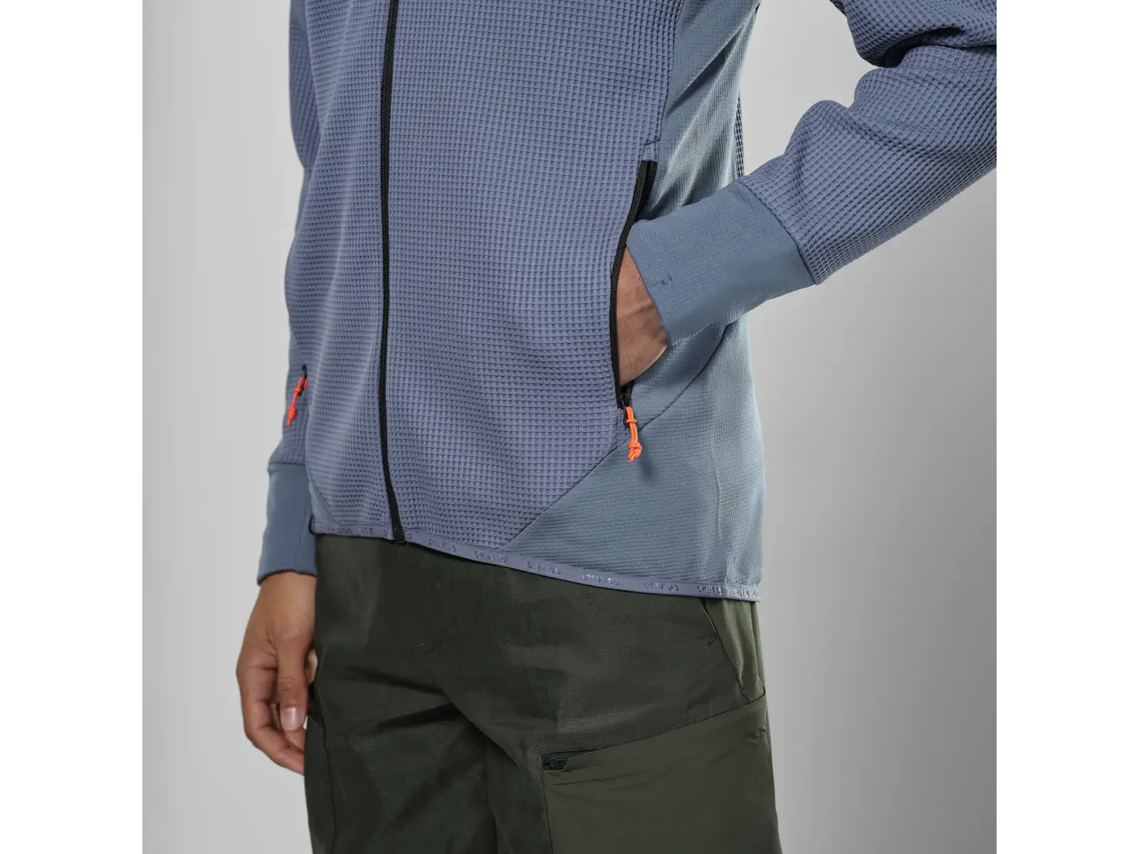 Salewa Puez Waffle HYB PL Herrenpullover Dark Olive