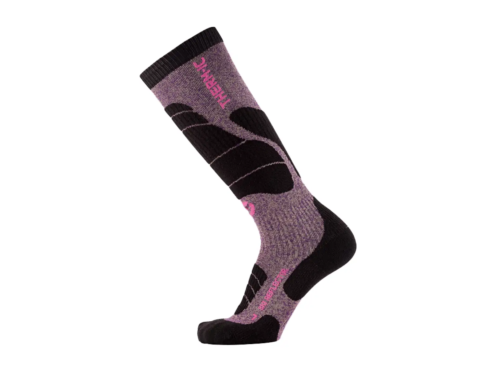 Thermic Ski Merino Reflector Damensocken lila/gold