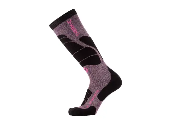 Thermic Ski Merino Reflector Damensocken lila/gold
