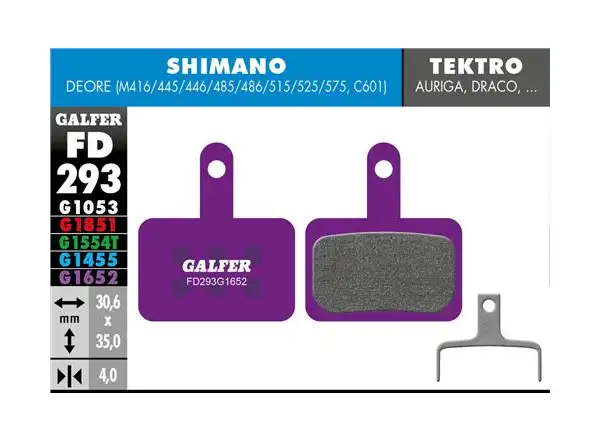 Galfer FD293 E-Bike G1652 Bremsbeläge für Shimano/Tektro/TRP