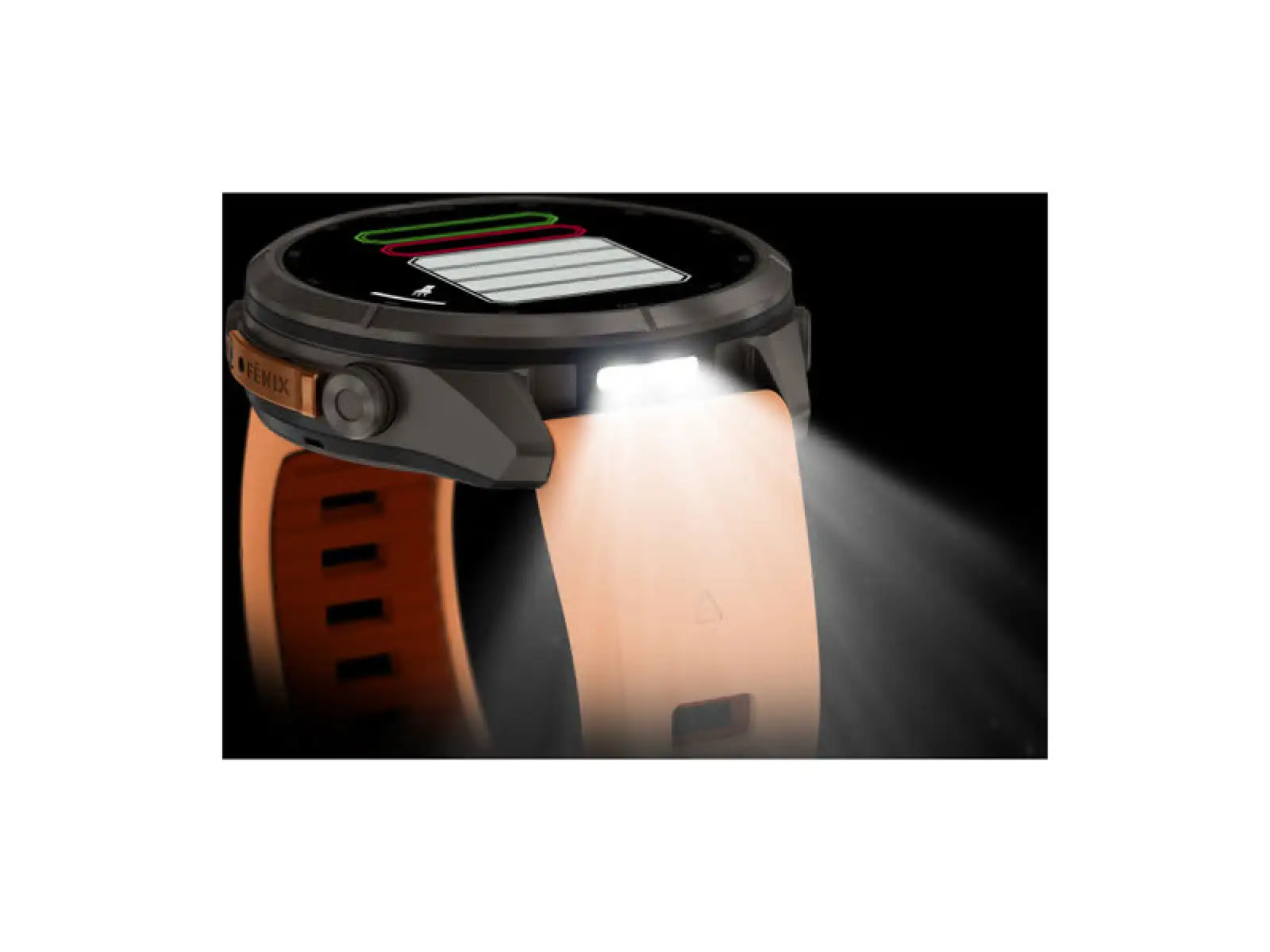 Garmin fenix 9 Pro – inReach 43 mm Smartwatch Titanium Shell pink/autumn orange Silikonarmband